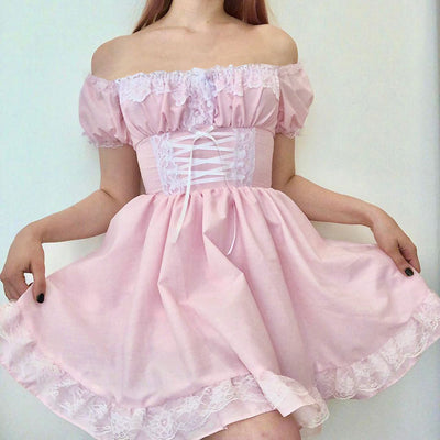 Vestido Blanco con Panel de Encaje y Cintura Anudada - Image 4