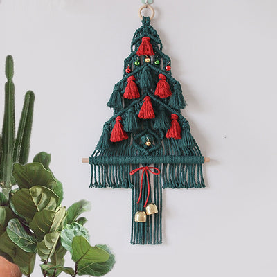 Tapiz Navideño Tejido a Mano Estilo Nórdico