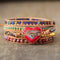Pulsera Étnica Multicapa de Piedras Naturales con Trenzado y Detalles de Amor