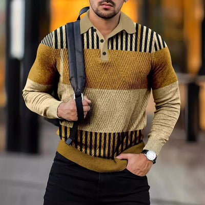 Camisa Casual con Estampado Digital y Cuello Solapa para Hombre - Image 4