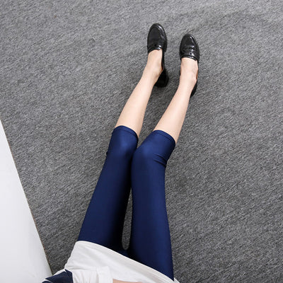 Leggings Brillantes de Siete Puntos - Colores Sólidos Efecto Brillo - Image 23