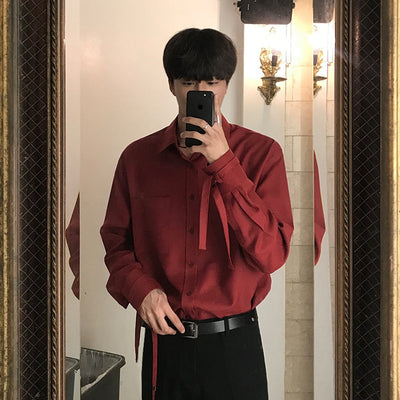 Camisa Manga Larga Unisex con Detalles de Cinta - Diseño Moderno y Versátil - Image 7