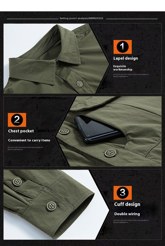 Camisa Táctica de Secado Rápido Consul para Hombre - Múltiples Bolsillos Entrenamiento - Image 22