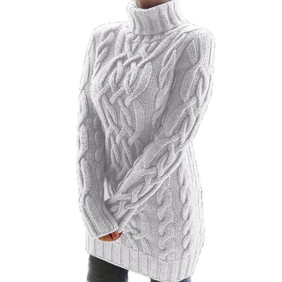 Vestido Suéter Mujer Otoño Invierno Cuello Doble Solapa Grueso - Image 7