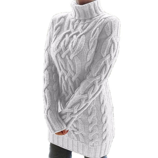 Vestido Suéter Mujer Otoño Invierno Cuello Doble Solapa Grueso - Image 7