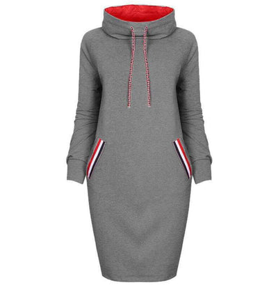 Vestido Largo de Invierno Cuello Alto - Elegancia Casual para Todas las Tallas - Image 5