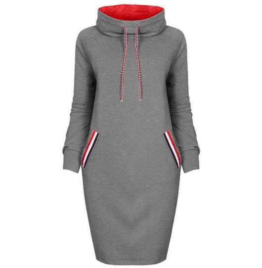 Vestido Largo de Invierno Cuello Alto - Elegancia Casual para Todas las Tallas - Image 5