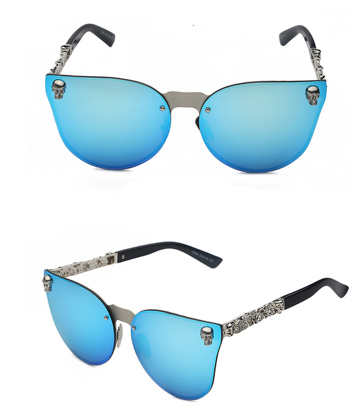 Gafas de Sol Góticas Reflectantes con Marco Metálico Grande - Estilo Personalidad - Image 4