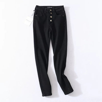 Jeans Clásicos de Talle Alto con Cuatro Botones - Image 7
