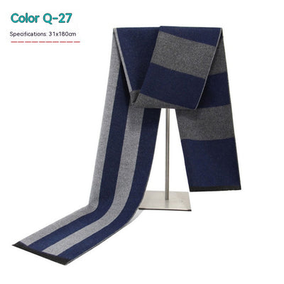 Bufanda de Invierno Rayada en Cashmira Artificial para Hombre - Image 27