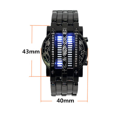 Reloj LED Binario de Acero Inoxidable Doble Fila - Image 10