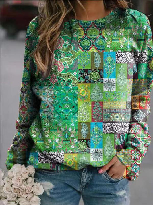 Playera Casual de Cuello Redondo con Estampado para Mujer