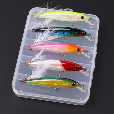 Set de 5 Señuelos Imitación Pez 9 cm - Caja Completa