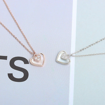 Collar de Plata Esterlina S925 Concha del Amor para Mujer