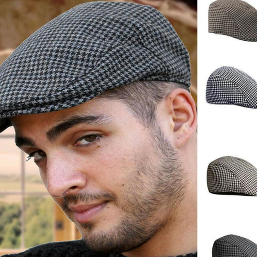 Boina de Lana a Cuadros para Padres e Hijos - Estilo Casual Pied de Poule