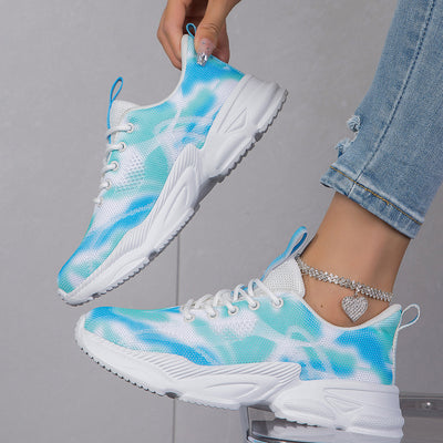 Tenis Casuales Floreados Talla Grande con Cordones - Image 4