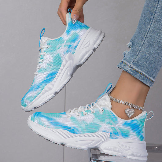 Tenis Casuales Floreados Talla Grande con Cordones - Image 4
