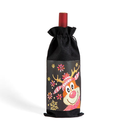 Bolsa para Vino con Pintura de Diamantes Navideña Europeo-Americana - Image 7