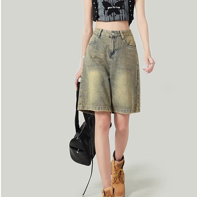 Shorts Denim Retro Vintage Mujer Cintura Alta Holgado - Image 10