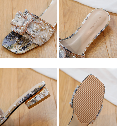 Sandalias de Tacón Grueso con Strass para Mujer - Image 9