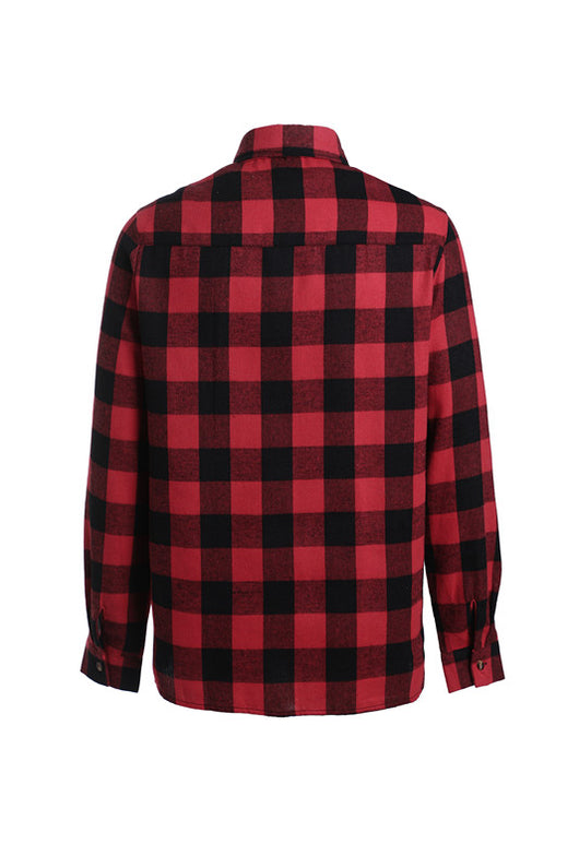Camisa a Cuadros con Bolsillo y Solapa para Hombre - Manga Larga Otoño - Image 3