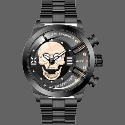 Reloj de Moda LONGBO 9439 Diseño Calavera Circular - Image 3