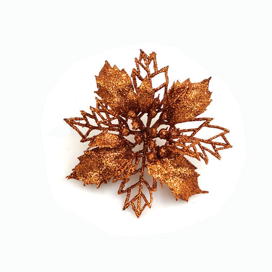Flores Navideñas Artificiales con Brillo - Adornos para Árbol de Navidad y Decoración del Hogar - Image 12