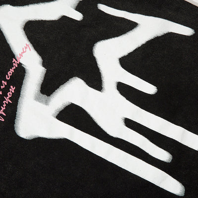 Playera Holgada Estampado Estrella de Cinco Puntas para Hombre - Image 4