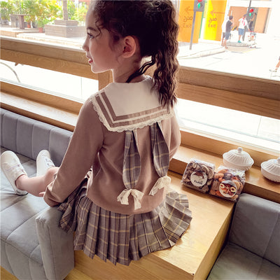 Sudadera y Falda Corta Estilo Universitario Coreano para Niña - Image 19