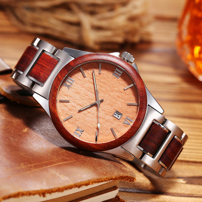 Reloj de Cuarzo para Hombre en Madera - Resistente al Agua - Image 3