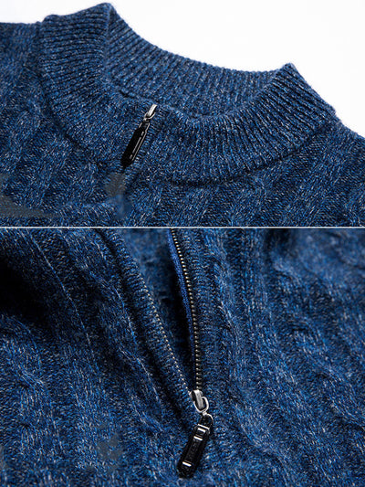 Suéter de Cachemira para Hombre con Cuello Cremallera - Abrigo Grueso y Cálido - Image 5