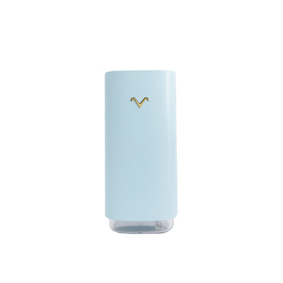 Light blue aromatherapy machine and projection humidifier with a gold 'V' logo and translucent base. - Image 5