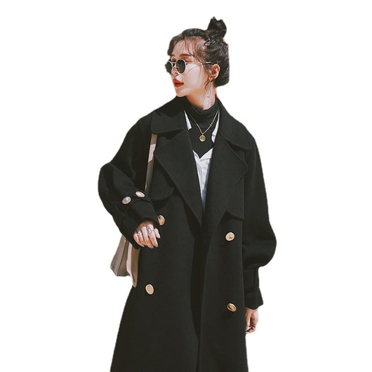 Abrigo de Lana Hepburn Negro - Diseño Estilizador para Mujer - Image 9