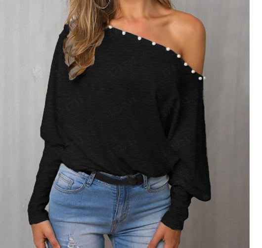 Blusa Elegante con Mangas Murciélago y Detalles de Cuentas - Image 10