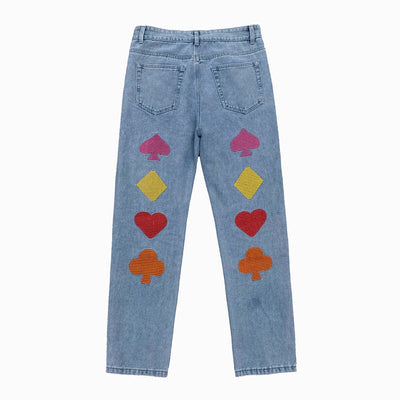 Pantalones Jeans Harlan Hombre Bordados Retro Pierna Ancha - Image 3