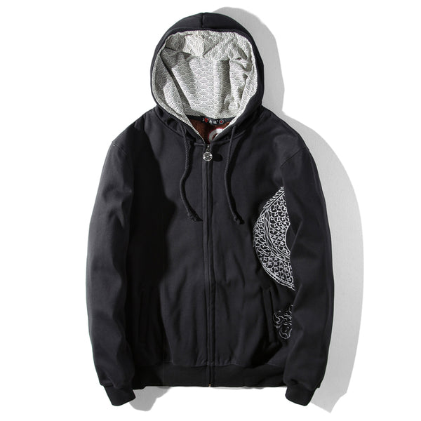 Sudadera Roja con Bordado de Dragón