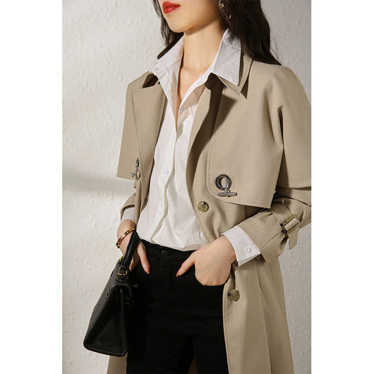 Abrigo Ligero de Lana Largo hasta la Cintura para Mujer - Perfecto para Otoño - Image 9