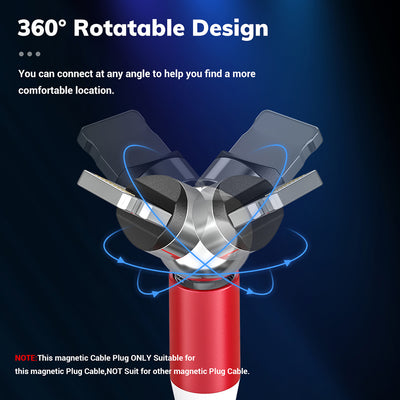 Cable de Carga Magnético 360° - Rotación Total Compatible - Image 4