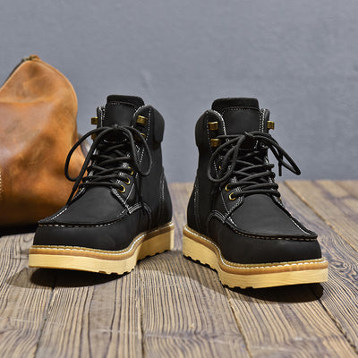 Botas de Trabajo Cuero Genuino Estilo Casual Británico Hombre - Image 2