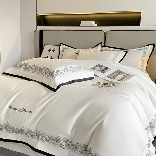 Juego de Cama 4 Piezas Algodón Pima 120 Hilos con Bordado Elegante - Image 7