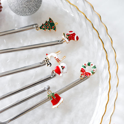 Cucharas Navideñas de Acero Inoxidable - Adornos y Revolvedor de Café para Mesa Festiva - Image 4