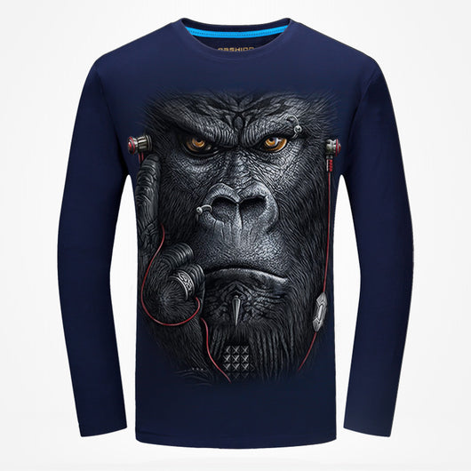 Camiseta de Manga Larga Impresa en 3D para Hombre - Image 5