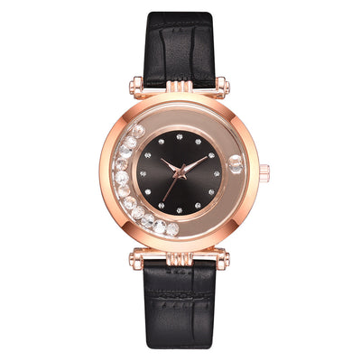 Reloj de Moda con Cristales Brillantes y Correa de Cuero Serpentina - Image 6