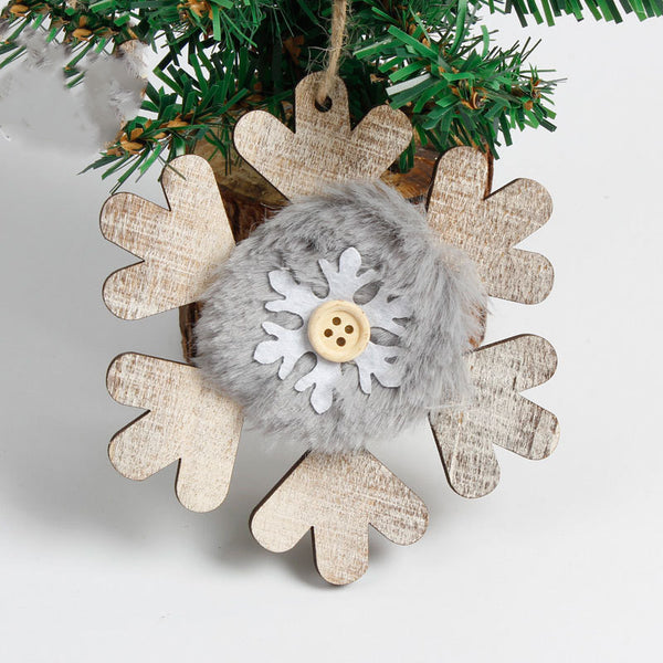 Adorno Navideño Campana de Árbol con Sombrero de Fieltro y Madera