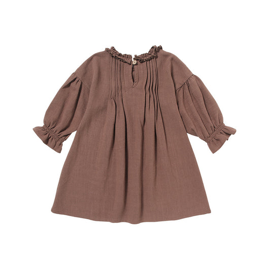 Vestido Infantil de Lino con Encaje y Mangas Largas - Image 15