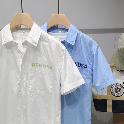 Camisa Casual para Hombre con Estampado de Letras y Bolsillos - Image 7