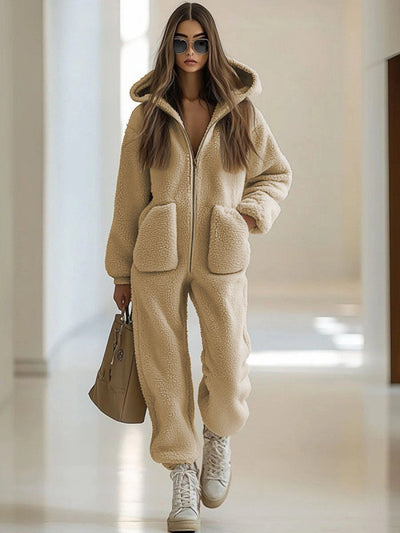 Jumpsuit Holgado de Felpa con Capucha y Bolsillos - Image 11