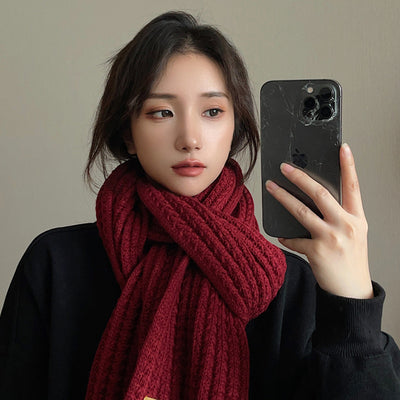 Bufanda Tejida Harajuku Estilo Coreano para Mujer - Gruesa y Cálida - Image 3
