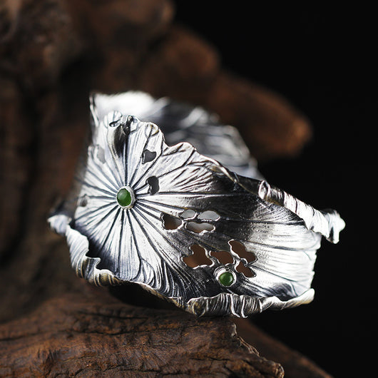 Pulsera de Hoja de Loto y Jaspe Celestial - Image 6