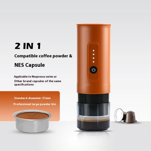Cafetera Portátil Eléctrica para Viajes - Cápsula y Molida con Cargador para Auto - Image 2